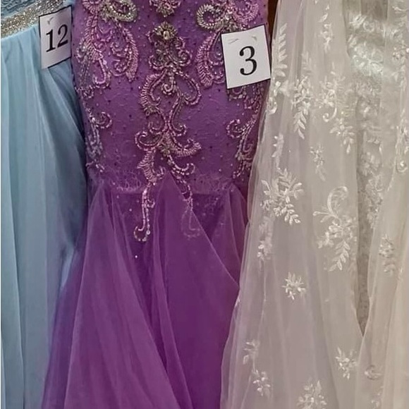 Johnathan Kayne Dress Size 0, Lavender Fitted, Mermaid Style - Picture 4 of 7